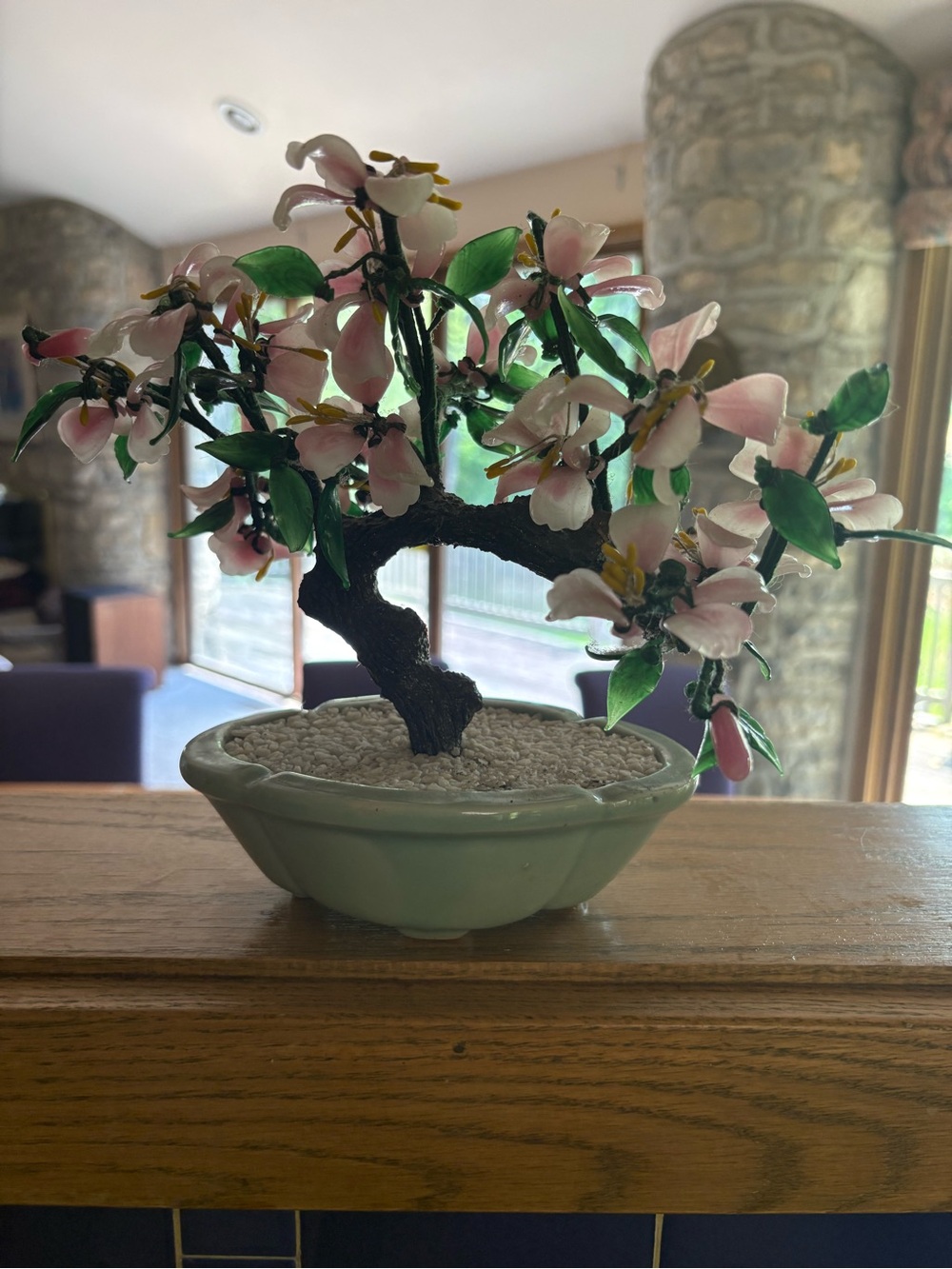 Pink Blossom Ceramic Bonsai Accent - Home Accents